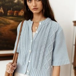 SINA Tops Everly Cardigan In Blue 14 SINA Tops Everly Cardigan In Blue