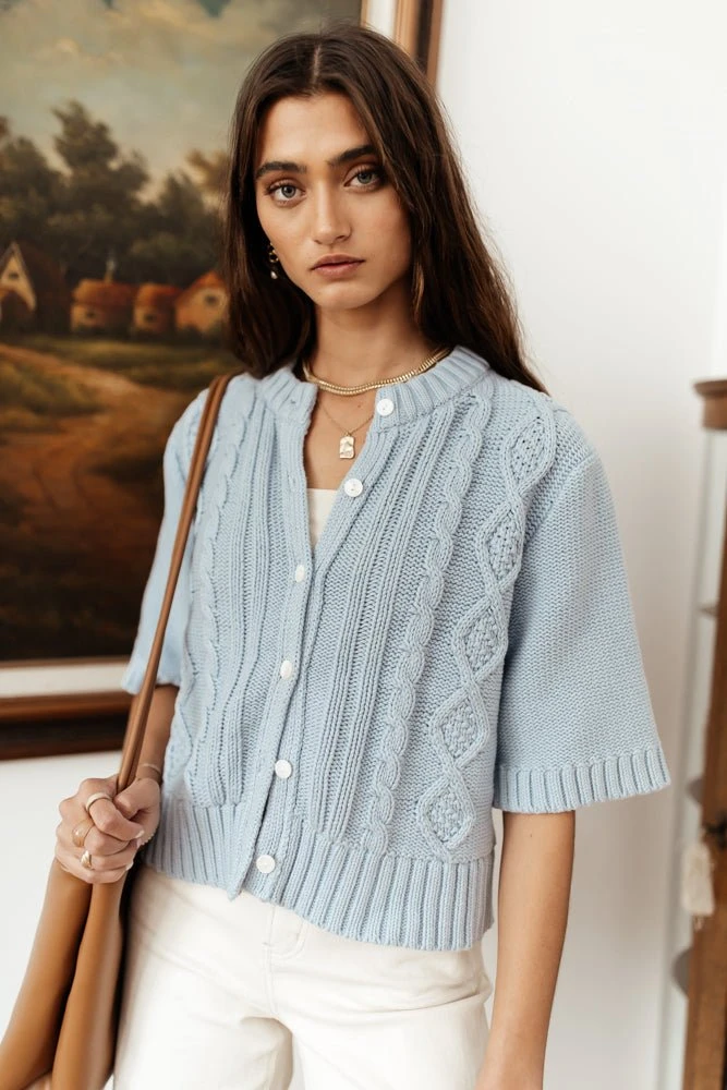 SINA Tops Everly Cardigan In Blue 5 SINA Tops Everly Cardigan In Blue