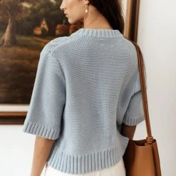 SINA Tops Everly Cardigan In Blue 19 SINA Tops Everly Cardigan In Blue