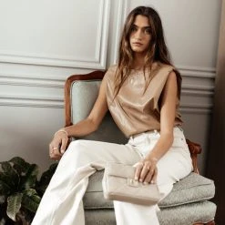 LE LIS Mattias Vegan Leather Top In Black - FINAL SALE Fresh Markdowns