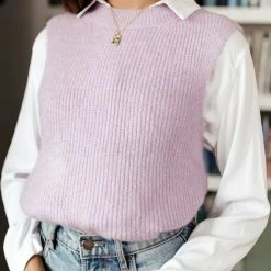 Vero Moda Ruth Sweater Vest In Lavender - FINAL SALE Sweaters