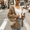 CALISTA Maren Cable-Knit Cardigan In Taupe - FINAL SALE