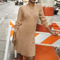 Vero Moda Alexandria Knitted Dress In Tan - FINAL SALE 18 Vero Moda Alexandria Knitted Dress In Tan - FINAL SALE