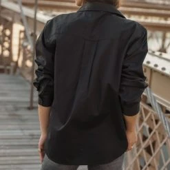 AARON & AMBER Kathryn Button Up Shirt In Black - FINAL SALE