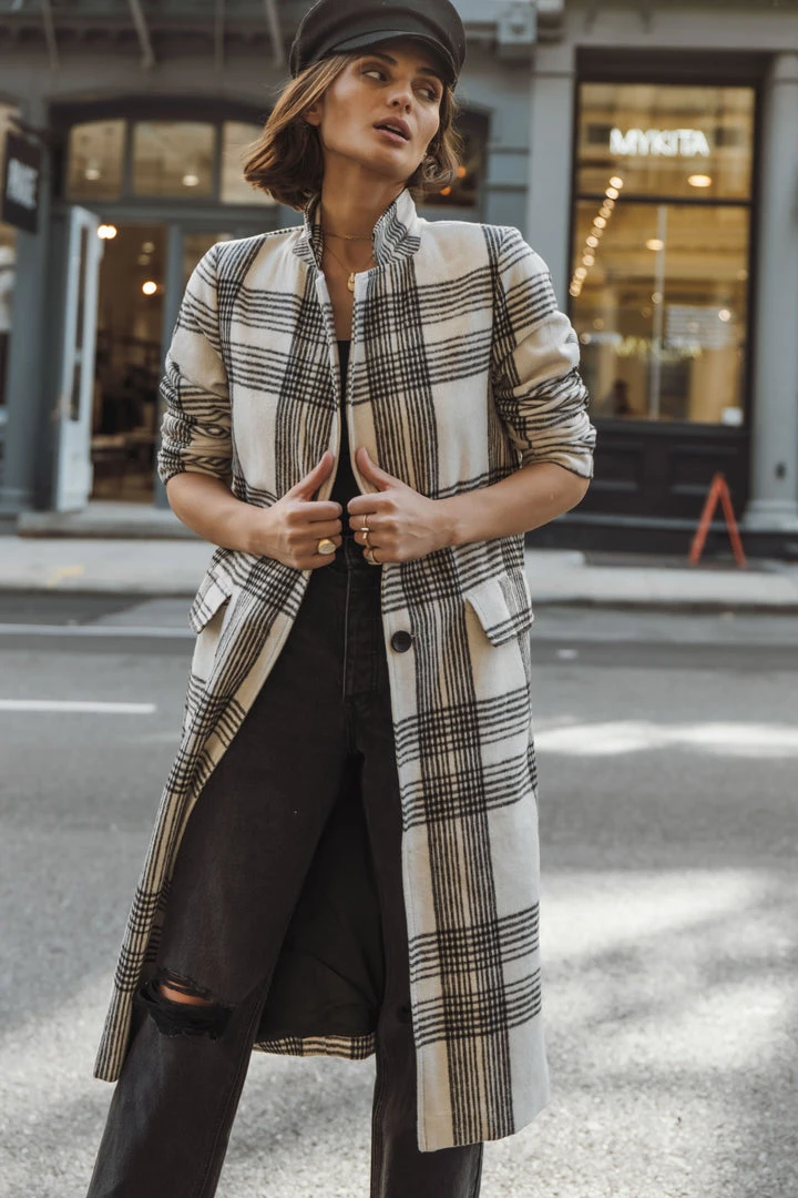 QIZHEN Natalya Plaid Coat Outerwear 6 QIZHEN Natalya Plaid Coat Outerwear