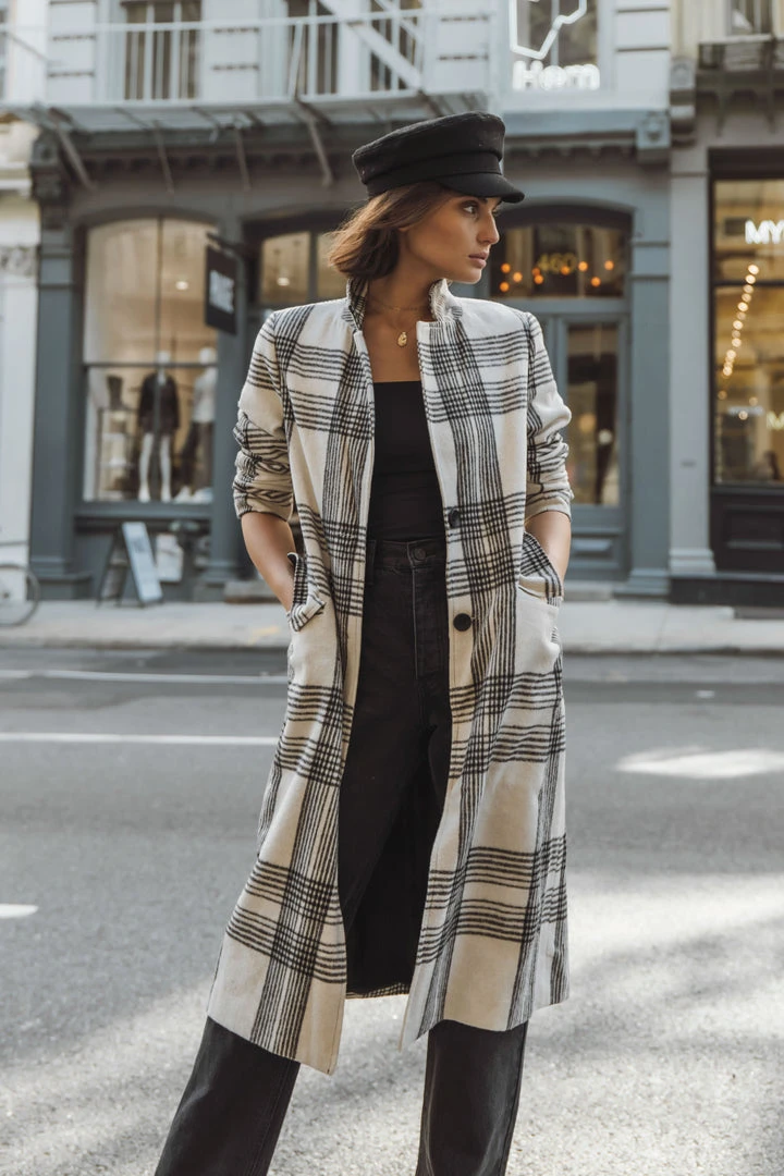 QIZHEN Natalya Plaid Coat Outerwear 4 QIZHEN Natalya Plaid Coat Outerwear