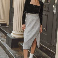 Vero Moda Gennady Pencil Skirt In Grey - FINAL SALE