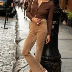 LUSH CLOTHING Bronte Cropped Cardigan In Brick