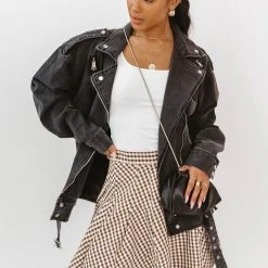 LISTICLE Fresh Markdowns Gabby Pleated Gingham Skirt In Hunter Green - FINAL SALE