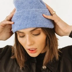 Vero Moda Zooey Ribbed Beanie In Grey Hats & Beanies