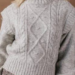 Sweaters Vero Moda Helga Cable-Knit Sweater In Grey - FINAL SALE