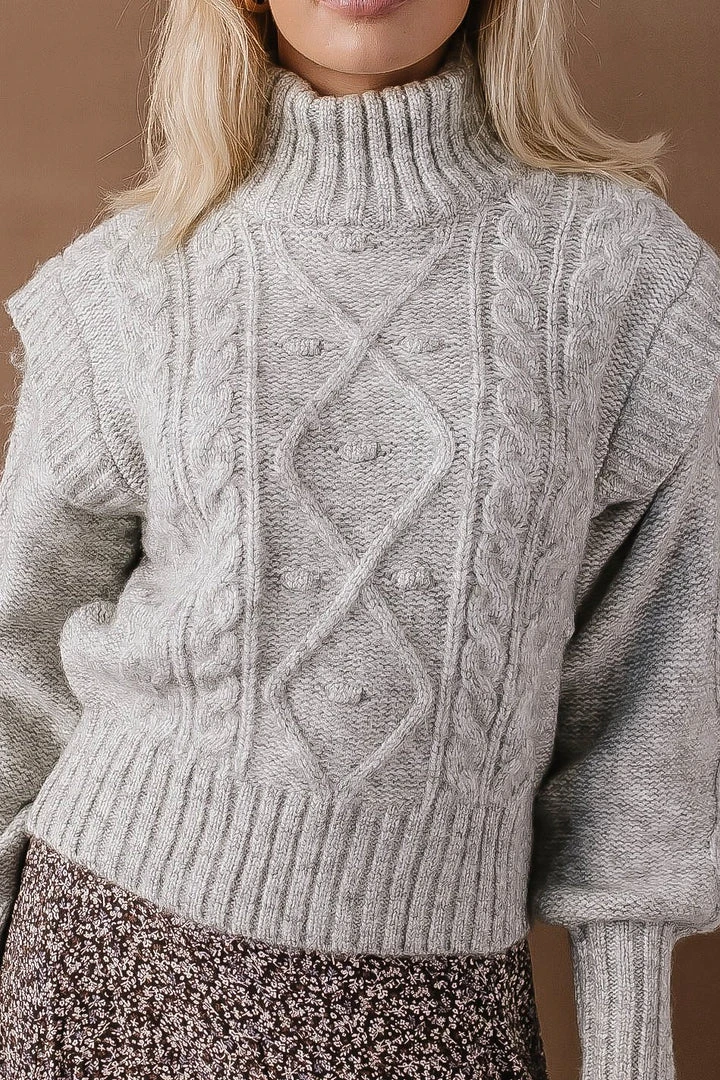 Sweaters Vero Moda Helga Cable-Knit Sweater In Grey - FINAL SALE 3 Sweaters Vero Moda Helga Cable-Knit Sweater In Grey - FINAL SALE