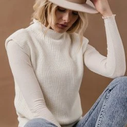 Vero Moda Delmare Sweater Vest In Ivory - FINAL SALE