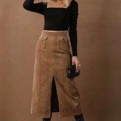 LISTICLE Ninette Maxi Skirt In Mocha