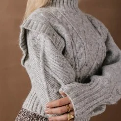 Sweaters Vero Moda Helga Cable-Knit Sweater In Grey - FINAL SALE 14 Sweaters Vero Moda Helga Cable-Knit Sweater In Grey - FINAL SALE