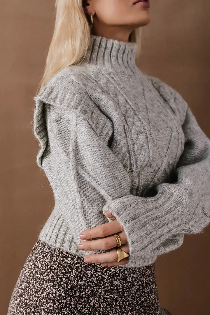 Sweaters Vero Moda Helga Cable-Knit Sweater In Grey - FINAL SALE 8 Sweaters Vero Moda Helga Cable-Knit Sweater In Grey - FINAL SALE