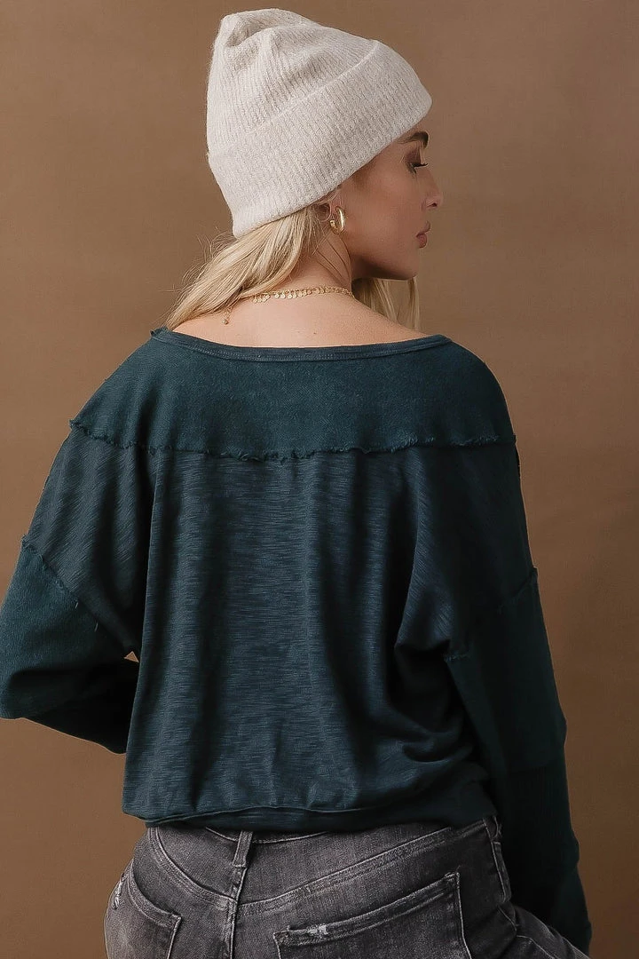 SINA Galilea Patch Top In Teal 5 SINA Galilea Patch Top In Teal