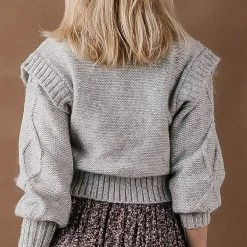 Sweaters Vero Moda Helga Cable-Knit Sweater In Grey - FINAL SALE