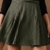 LISTICLE Fresh Markdowns Gabby Pleated Gingham Skirt In Hunter Green - FINAL SALE