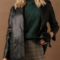 Vero Moda Viktoria High Neck Vest In Emerald - FINAL SALE Sweaters