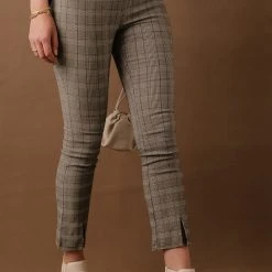 BAEVELY Jeffery Plaid Pants In Brown