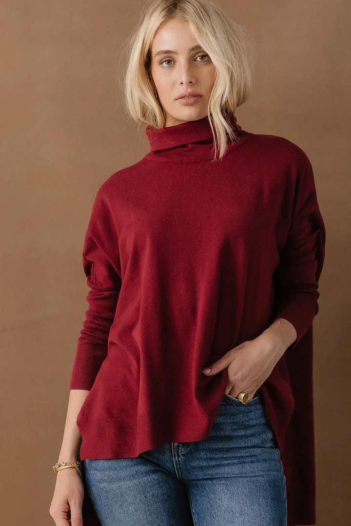 TEA N ROSE Sweaters Linden Turtleneck Sweater In Tomato - FINAL SALE 3 TEA N ROSE Sweaters Linden Turtleneck Sweater In Tomato - FINAL SALE