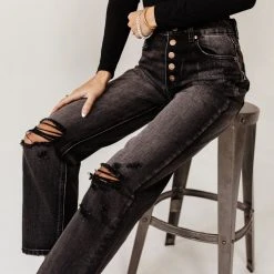 KANCAN Bentley Distressed Straight Leg Denim- FINAL SALE Fresh Markdowns