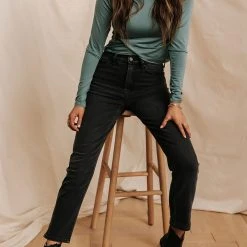 MONO B Fresh Markdowns Austin Cropped Top In Teal - FINAL SALE
