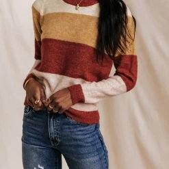 Vero Moda Elenore Striped Sweater In Pink - FINAL SALE Sweaters