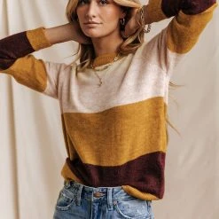 Vero Moda Elenore Striped Sweater In Mustard - FINAL SALE Sweaters