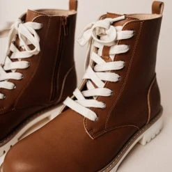 FREE SOUL/MIRACLE MILE Aurora Combat Boots In Brown