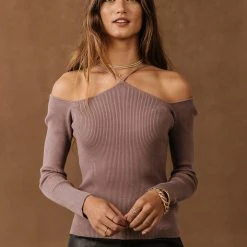 SINA Shirts & Blouses Sheila Open Shoulder Top In Natural