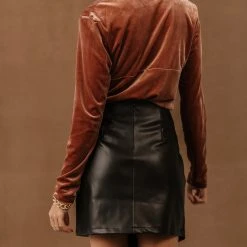 SINA Shirts & Blouses Aida Velvet Top In Clay