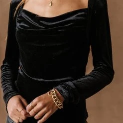 SINA Shirts & Blouses Aida Velvet Top In Clay