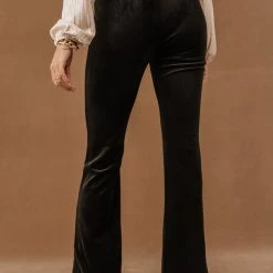 Vero Moda Velvet Flare Pants In Black