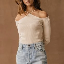 SINA Shirts & Blouses Sheila Open Shoulder Top In Natural