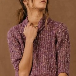 Vero Moda Brie Short Sleeve Sweater In Purple - FINAL SALE