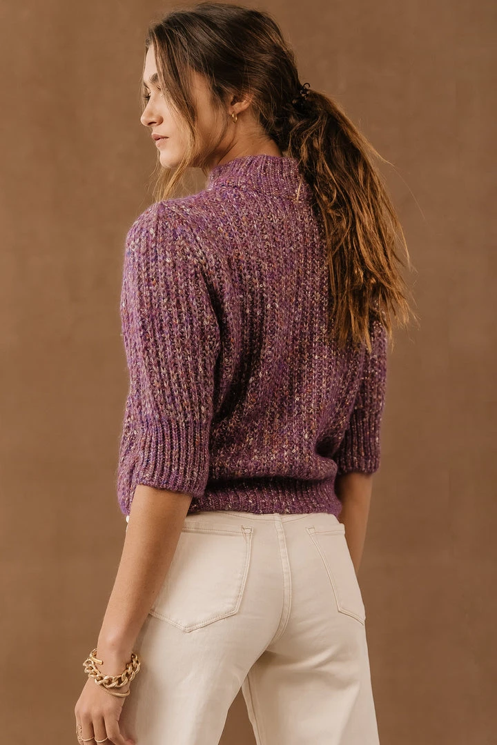 Vero Moda Brie Short Sleeve Sweater In Purple - FINAL SALE 5 Vero Moda Brie Short Sleeve Sweater In Purple - FINAL SALE