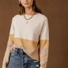 Sweaters Vero Moda Ulyana Color-Block Pullover In Camel - FINAL SALE