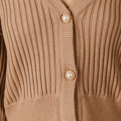 PROMESA Alanna Cardigan In Taupe - FINAL SALE