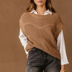 PROMESA Aurore Sweater Vest In Oatmeal - FINAL SALE Tops