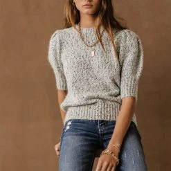 Sweaters Vero Moda Alisa Short Sleeve Sweater In Taupe - FINAL SALE 19 Sweaters Vero Moda Alisa Short Sleeve Sweater In Taupe - FINAL SALE