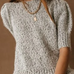 Sweaters Vero Moda Alisa Short Sleeve Sweater In Taupe - FINAL SALE 18 Sweaters Vero Moda Alisa Short Sleeve Sweater In Taupe - FINAL SALE