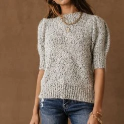 Sweaters Vero Moda Alisa Short Sleeve Sweater In Taupe - FINAL SALE