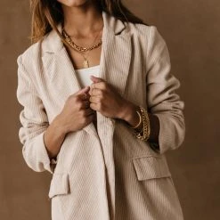 PROMESA Camari Corduroy Blazer In Cream - FINAL SALE