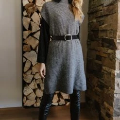 Vero Moda Devi Long Vest In Brown - FINAL SALE Sweaters