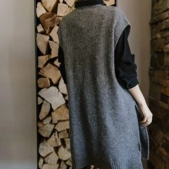 Vero Moda Devi Long Vest In Grey - FINAL SALE Sweaters