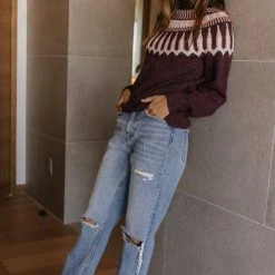 Vero Moda Amora Sweater In Burgundy - FINAL SALE