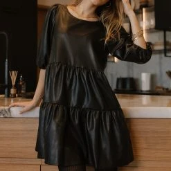 CALISTA Avree Mini Dress In Black - FINAL SALE