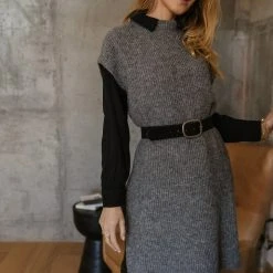 Vero Moda Devi Long Vest In Grey - FINAL SALE Sweaters